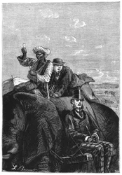 Phileas Fogg y Passepartout, ilustración de La vuelta al mundo en ochenta días de Jules Verne (1828-1905), finales del siglo XIX